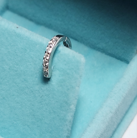 Moissanite Diamond Huggie Hoops - Picture 4 of 12